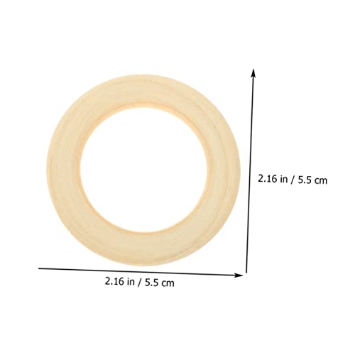 Operitacx 125 Pcs Handmade Wooden Ring Small Unfinished Rings Unfinished Wood Rings Craft Rings Smooth Wood Rings Macrame Wood Rings Wood Rings Operitacx