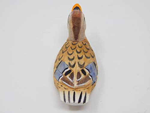 Selsela Duck Wood Figurine Statue Carving Decoration Decoy Small Animal Miniature Sculpture (Female Mallard) Selsela