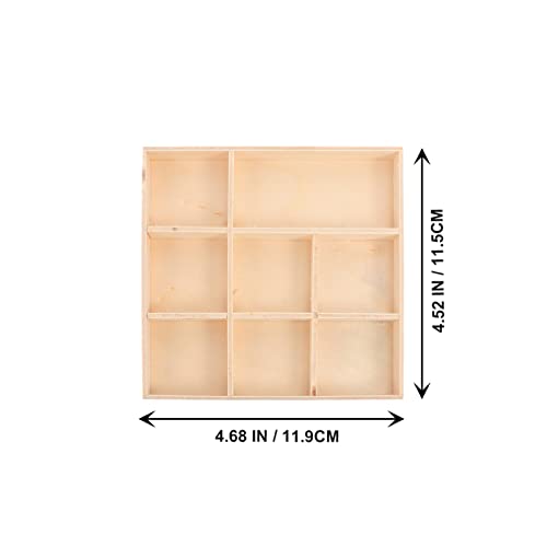EXCEART 2pcs Wood Tray Box for Craft Compartments Wooden Divided Boxes Succulents Flower Pot Desktop Storage Box Holder Display Tray for Jewelry EXCEART