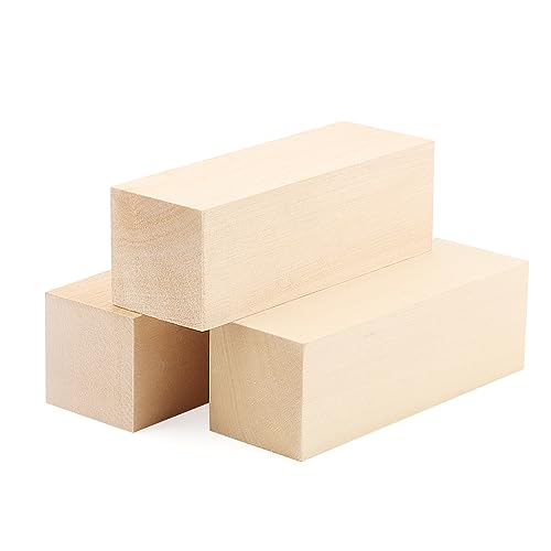 MUKCHAP 8Pcs 6 x 2 x 2 Inch Basswood Carving Blocks, 15 x 5 x 5cm Whittling Wood Blocks, Unfinished Basswood Carving Blocks for Beginners, DIY, MUKCHAP