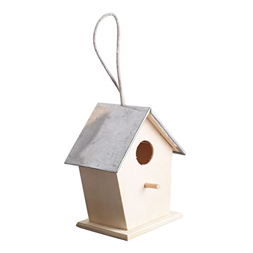 Yardenfun Outdoor Bird House Garden Hanging Bird Nest DIY Painting Bird House Birdhouse to Paint Craft Wood Bird House Unfinished Wood Birdhouse Bird Yardenfun