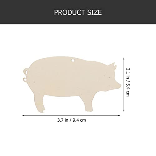 COHEALI 10pcs Wood Blanks Unfinished Wood Pigs Wood Gift Tags Wood Pigs Slices Gift Label Pig Shape Wood Tags Craft Wood Deer Out Animal Label Tags COHEALI