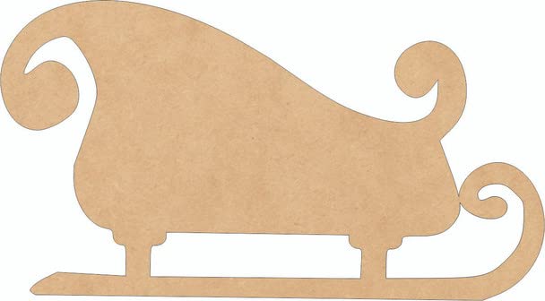 Santa Sleigh Wood 8" Blank, Paintable MDF 1/8" Christmas Cutout NEXTCraft