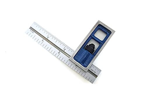 Benchmark Tools 106607 4” Woodworking Precision Double Square 1/8” and 1/16” Graduations Accurate to +/- 0.002 inch Over Length of Hardened Stainless Benchmark Tools