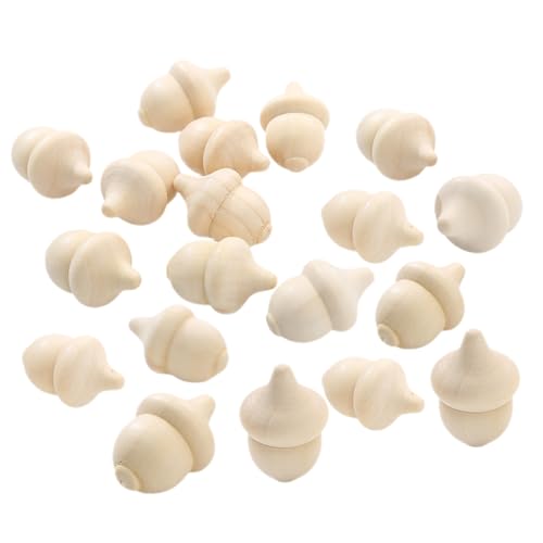 VILLCASE 60 pcs Woody Acorn Unfinished Wood Toys peg Dolls Acorns Wood Acorn Toy Mini Acorn Toys Unfinished Wood Crafts Home Supplies Wood Toys for VILLCASE