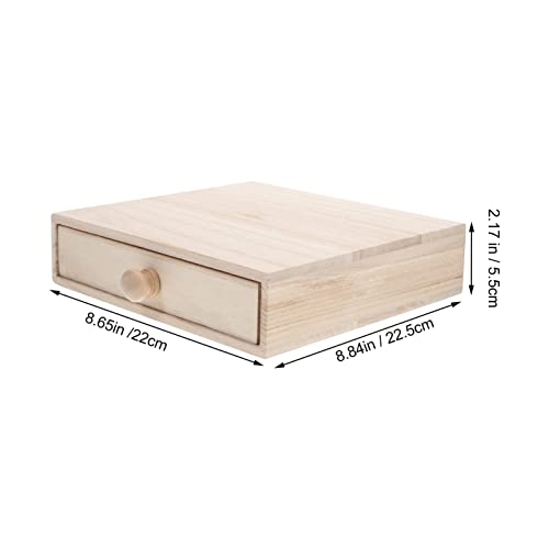 Toddmomy 1pcs Wooden Drawer Box Desktop Stackable Drawer Tea Bag Storage Drawer Unfinished Trinket Case Jewelry Organizer Holder for home Kitchen Toddmomy