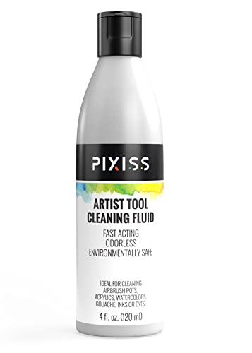 Pixiss Paint Brush Cleaner and Restorer, 4 Ounce Bottle - Small Paint Miniature Brushes Fine Tip 6pc Paintbrushes Set for Model Craft Warhammer GRAS Art Bundles