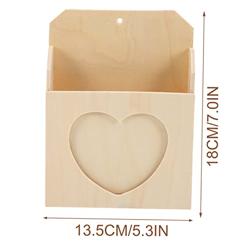 Operitacx 2pcs Love Envelope Box Kids Play Mailbox Unfinished Thank You Cards Holder Wall Magazine Holder Pencil Cup Pot Wall Mounted Mail Holder Operitacx