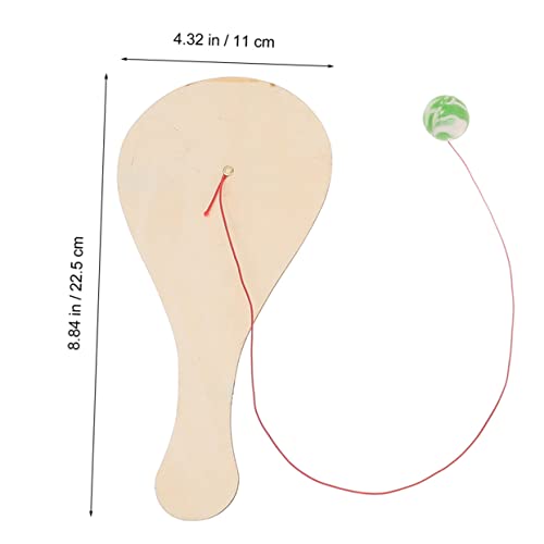 Cabilock 10pcs White Billet Wooden Racket Wooden Jigsaw Puzzles for Kids Kid Tennis Racket Kids Beach Toys Pickleball Paddle Classic Paddleball Game Cabilock