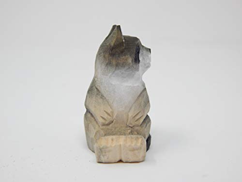 Selsela Raccoon - Miniature Wooden Forest Critter Art Decoration Carved Figurine Small Animals Garden Statue Selsela