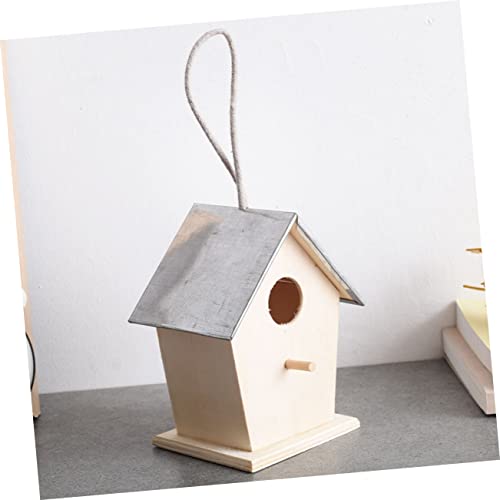 Yardenfun Outdoor Bird House Garden Hanging Bird Nest DIY Painting Bird House Birdhouse to Paint Craft Wood Bird House Unfinished Wood Birdhouse Bird Yardenfun