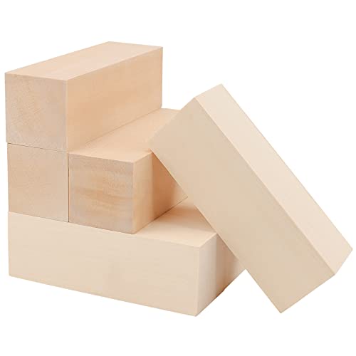 ZOENHOU 10 PCS 6 x 2 x 2 Inches Basswood Carving Blocks, Premium Unfinished Carving Wood Whittling Blocks Kit, Balsa Wood Blocks for Crafting ZOENHOU
