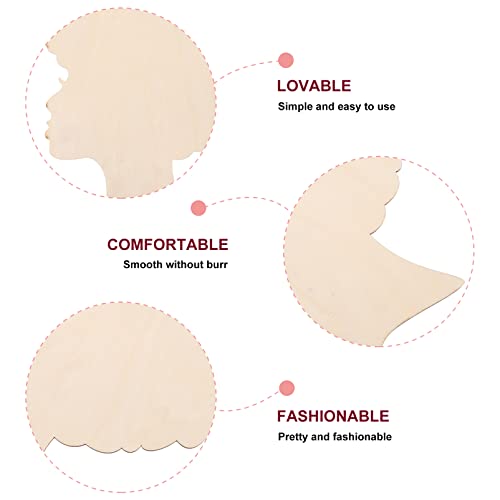 SEWACC Mother's Day Wood Chips DIY Ladies Gift Mother and Son Gifts Mother s Day Crafts Wreath African Girl Wooden Cutouts Girl Mom Gifts Wreath Head SEWACC