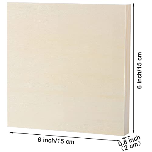 ADXCO 8 Pack Wood Panels 6 x 6 Inch Unfinished Wood Canvas Wooden Panel Boards for Painting, Pouring, Arts Use with Oils, Acrylics ADXCO