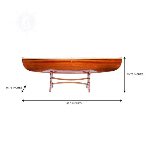 Wooden Boat USA Wooden, 5-Feet Canoe Table, Brown Wooden Boat USA