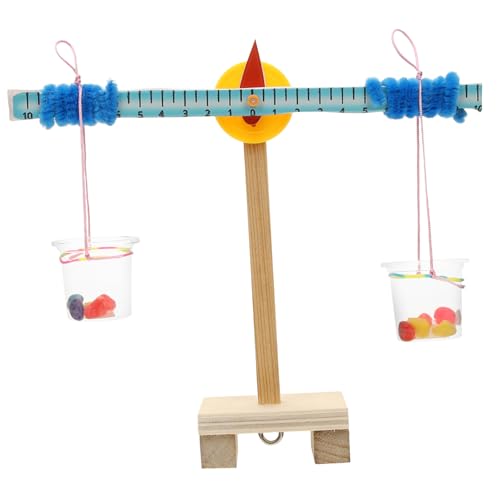 Vaguelly 1 Set Scale Model Earth Balance Educational Balancing Toy Balance Scale Counting Game DIY Educational Model Kit Mini Toy Wood Toy Kids Vaguelly