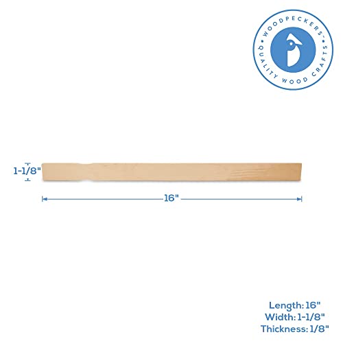 Wood Paint Sticks 16 inch, Pack of 25 Paint Stir Sticks, Jumbo Craft Sticks, Unfinished Wooden Sticks for Crafts, by Woodpeckers Woodpeckers