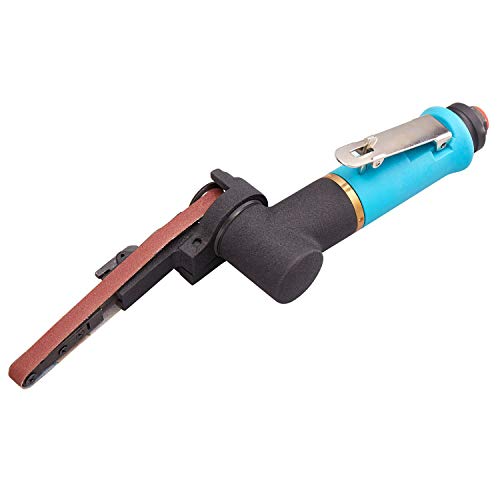 Minimprover Pneumatic Tool Air Belt Sander,1/4" Air Inlet,Air Belt Sander (3/8" x 13") with 12pc Belts (#40,#60,80#,120#),3/8" Air Belt Grinder For - WoodArtSupply