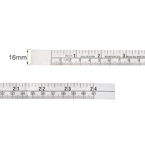 uxcell Self-Adhesive Measuring Tape with Fractions 24 Inches 60cm Workbench Ruler, Peel and Stick Measure Tape for Woodworking, Saw, Drafting Table uxcell