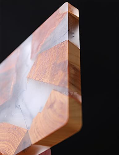 4Pcs Hadmade Drink Coaster Set Modern Wooden Coasters Epoxy Resin Cedar Coster for Coffee Table, Tabletop Protection Decorr (Epoxy Resin Cedar KUHPLOVE