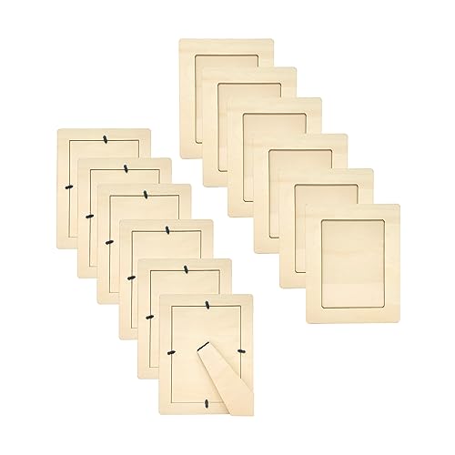 Pack of 12 Wooden Picture Frames Unfinished Wood Photos Frames 5x7 for Crafts Cregugua