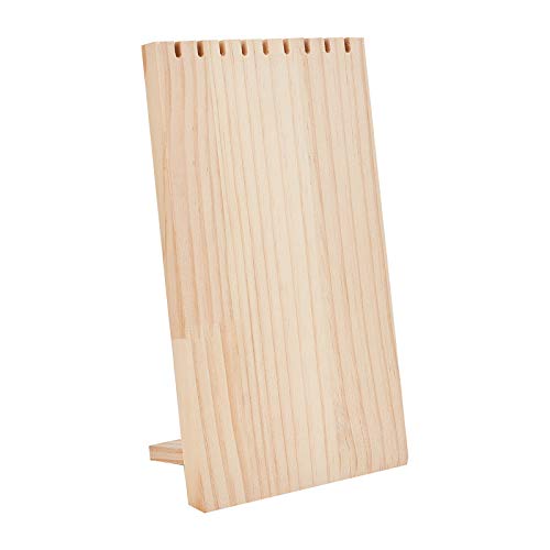 AHANDMAKER Wood Necklace Holder, 9.6 Inch Wooden Plank Necklace Jewelry Display Stand, Detachable Wooden Jewelry Organizer Stand, Necklace Display AHANDMAKER