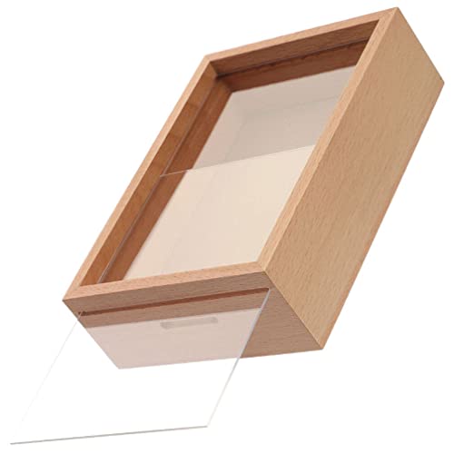 Zerodeko Unfinished Piggy Bank Money Box Wooden Tips Box Clear Piggy Banks Shadow Box Display Case Money Bank Wood Frame Coin Box Cash Storage Zerodeko