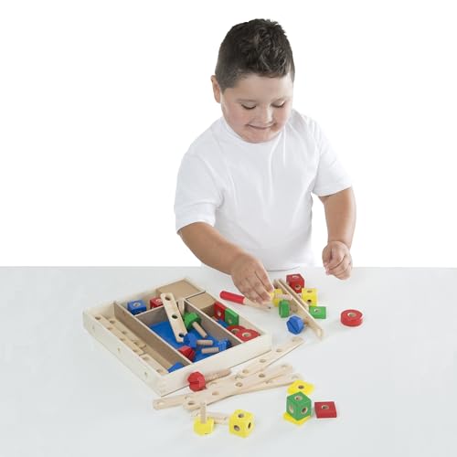 Melissa & Doug Wooden Construction Building Set in a Box (48 pcs) Melissa & Doug