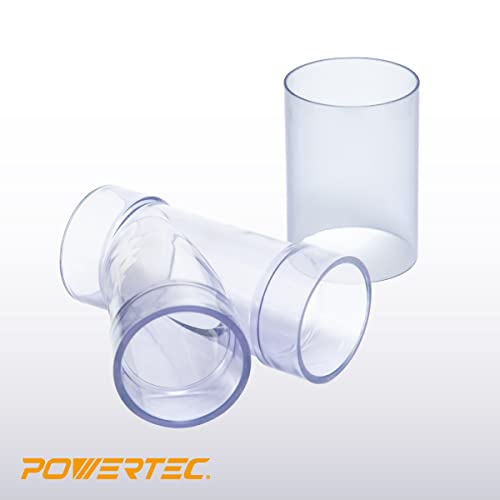 POWERTEC 70320-P2V 2-1/2" ID Y Fitting for OD Pipe or OD Connectors, with Splice for Dust Hose Connection, 2 Sets POWERTEC