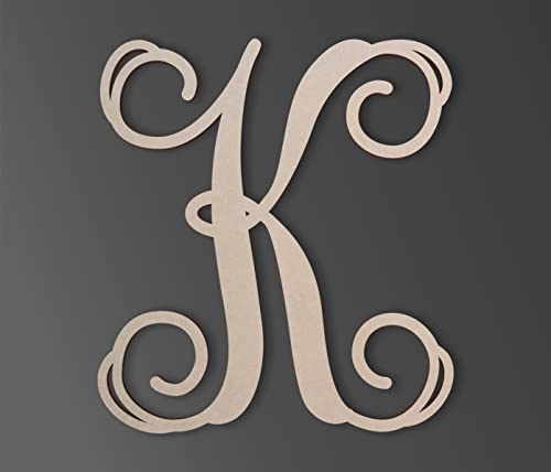 Wooden Letters by Jess and Jessica – Cursive Wood Letter for Wall Décor – Various Sizes – Premium Quality & Durable – Smooth Laser Cut – Unfinished Jess and Jessica