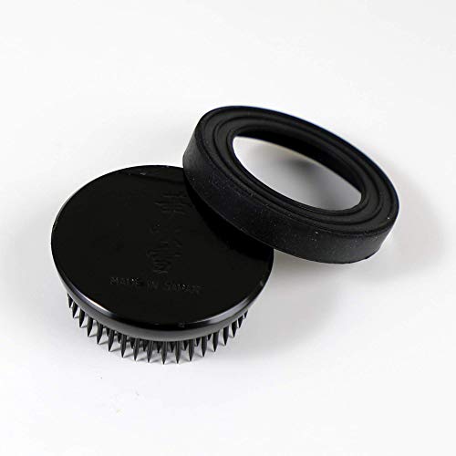 Wazakura Made in Japan Ikebana for Beginners Tool Kit, Minoyaki Black Flower Vase, 2.4in (61mm) Black Kenzan Holder, Cleaner (Minoyaki Black Vase, Wazakura