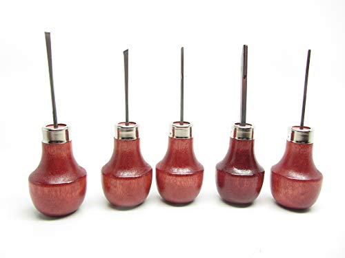 UJ Ramelson 5 Piece Palm Carving Set - Sub Miniature Detail - High Quality and Durable - Great for Intricate Work - Stamp Making - Tile Carving - - UJ Ramelson Co