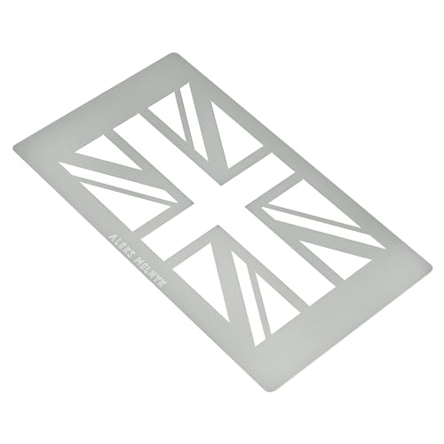 Aleks Melnyk No.430 Metal Stencil, British Flag, Royal Union Flag, Union Jack, Small Stencil, 1 PC, Template for Wood Burning, Engraving, Crafting, Aleks Melnyk