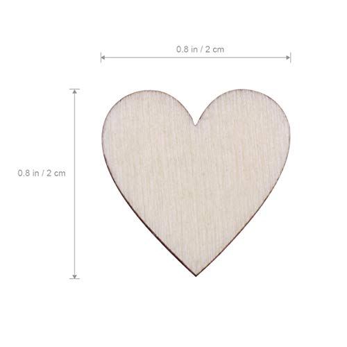 Vosarea 50pcs Wooden Hearts Slices Blank Unfinished Wooden Discs Cutout Pieces Embellishments for Scrapbooking Wedding Table Scatter DIY Arts Craft VOSAREA