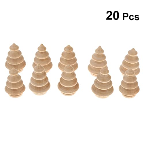 ABOOFAN 60 Pcs Unfinished Doll Crafts Blank Cake Topper Wooden Acorns Unfinished Wooden Christmas Peg Doll Wooden Puppet Toys DIY Wooden Christmas ABOOFAN