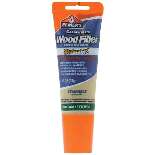 Elmer's All Purpose Carpenter's Wood Filler, Easy Cleanup, Stainable, 3.25-Ounce (E887Q), Pack of 1 Elmer's