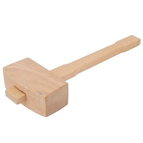 Wooden Mallet, 13.8'' Carpenter Wood Hammer Woodworking Carving Mallet, Manual Ice Hammer Mallet, Damage-Free Striking Tapping Hand Tool (L) Tyenaza