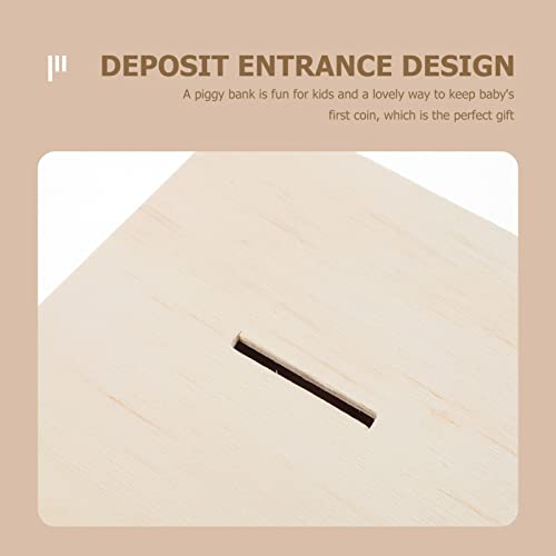 DIY Money Box Wooden Pirate Wooden Box 3Pcs Unfinished Wood Money Box Wood Change Box for Kids Painting Art and Crafts Supplies Wooden Puzzle Box Toyvian