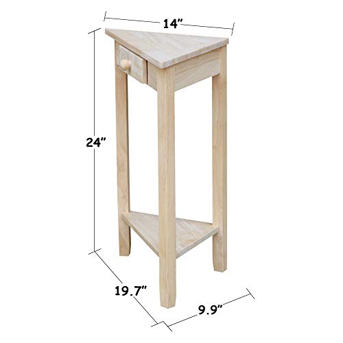 International Concepts Corner Accent Table, Unfinished IC International Concepts