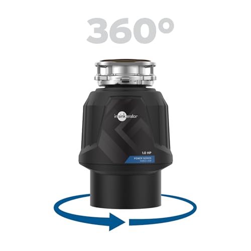InSinkErator Power 1HP, 1 HP Garbage Disposal, Power Series EZ Connect Continuous Feed Food Waste Disposer, Black InSinkErator