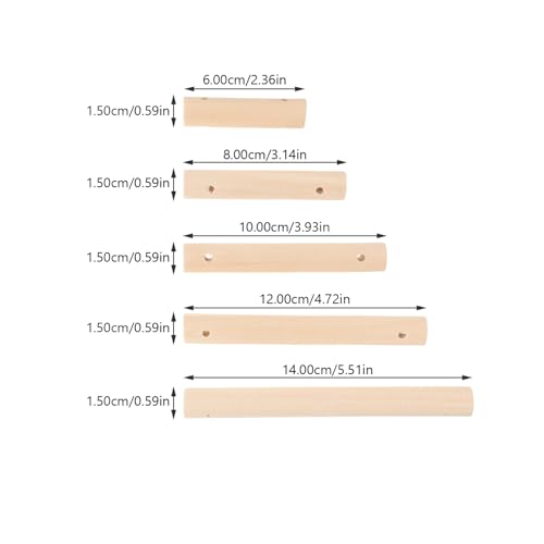 KALLORY Unfinished Wooden Rods, 25Pcs Wood Sticks Wooden Dowel Rods Unfinished Hardwood Sticks for Crafts and DIY Pet Cage Swing Cage KALLORY