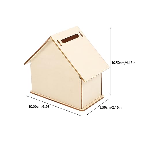 Kisangel 15 pcs Paintable Piggy Bank Unfinished Wooden Houses for Crafts Paint Birdhouse Change DIY Saving House for Money Crafting Banks Kisangel