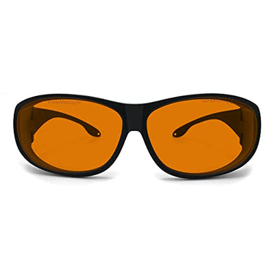 FreeMascot OD 6+ 190nm-490nm Wavelength UV light/Anti Blue Light Blocking Safety Glasses for 405nm, 445nm, 450nm,473nm Laser (Fit-over Frame 4)