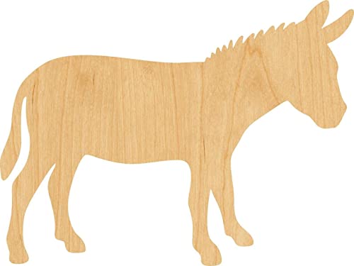 3 Pcs Donkey Supply 3" Wooden Shape Ornaments Unique Unpainted Smooth Surface Unfinished Laser Cutout Wood Sheets Boards for Crafts 1/8 Inch Thick WoodArtSupply