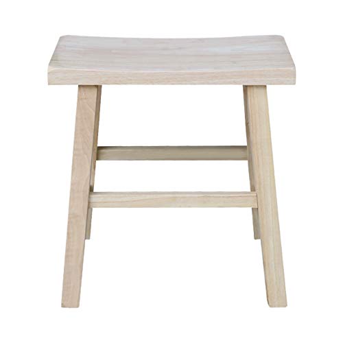 International Concepts 18-Inch Saddle Seat Stool, Unfinished IC International Concepts