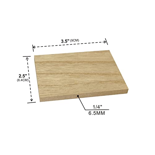36 Pieces Unifinished Wooden Cutouts for Crafts,2.5 x 3.5 Inches Regtangle Shape, 6.4mm 1/4th Inch Thick Unfinished Wood Tiles Cregugua