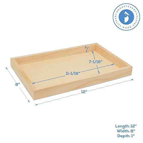 Wood Canvas Cradled 8 x 12 inch, Pack of 3 Blank Wood Panels for Painting, DIY Signs, Framing, Shadow Box, & Tray Crafts, by Woodpeckers Woodpeckers
