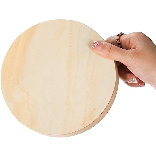 DEAYOU 6 Pack MDF Wood Circle, 6 Inch Round Unfinished Wood Board Disc, Wooden Plaque Coaster for Painting Crafts, Medium Density Fiberboard, 1" DEAYOU
