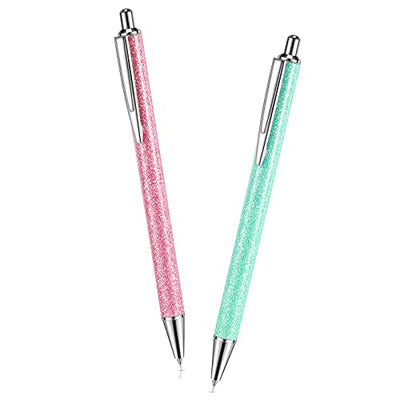 2 Pieces Weeding Pen Vinyl Pen Pin Weeding Tool Fine Point Weeding Tool Glitter Metal Vinyl Air Release or Car Puncturing Installation Retractable