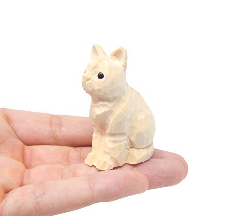 K-Musculo CatKitten - Small Unfinished DIY Wood Figurine - House Pet, Blank Craft, Hand Carved, Decoration, Miniature Animals Native Wooden Creations